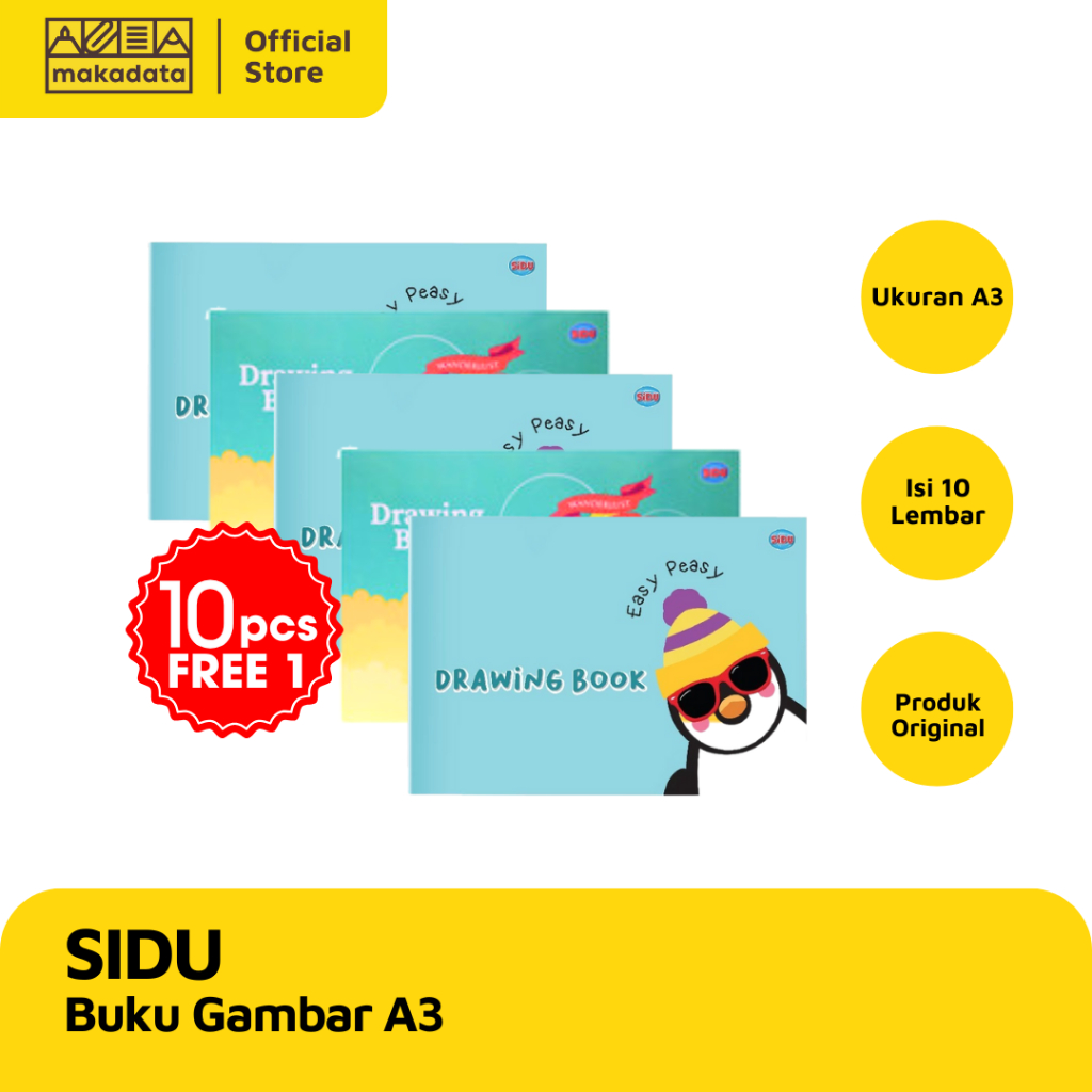 

(2 PACK FREE 1) DRAWING BOOK / BUKU GAMBAR SIDU UKURAN A3 (1 PACK ISI 5 PCS) MURAH