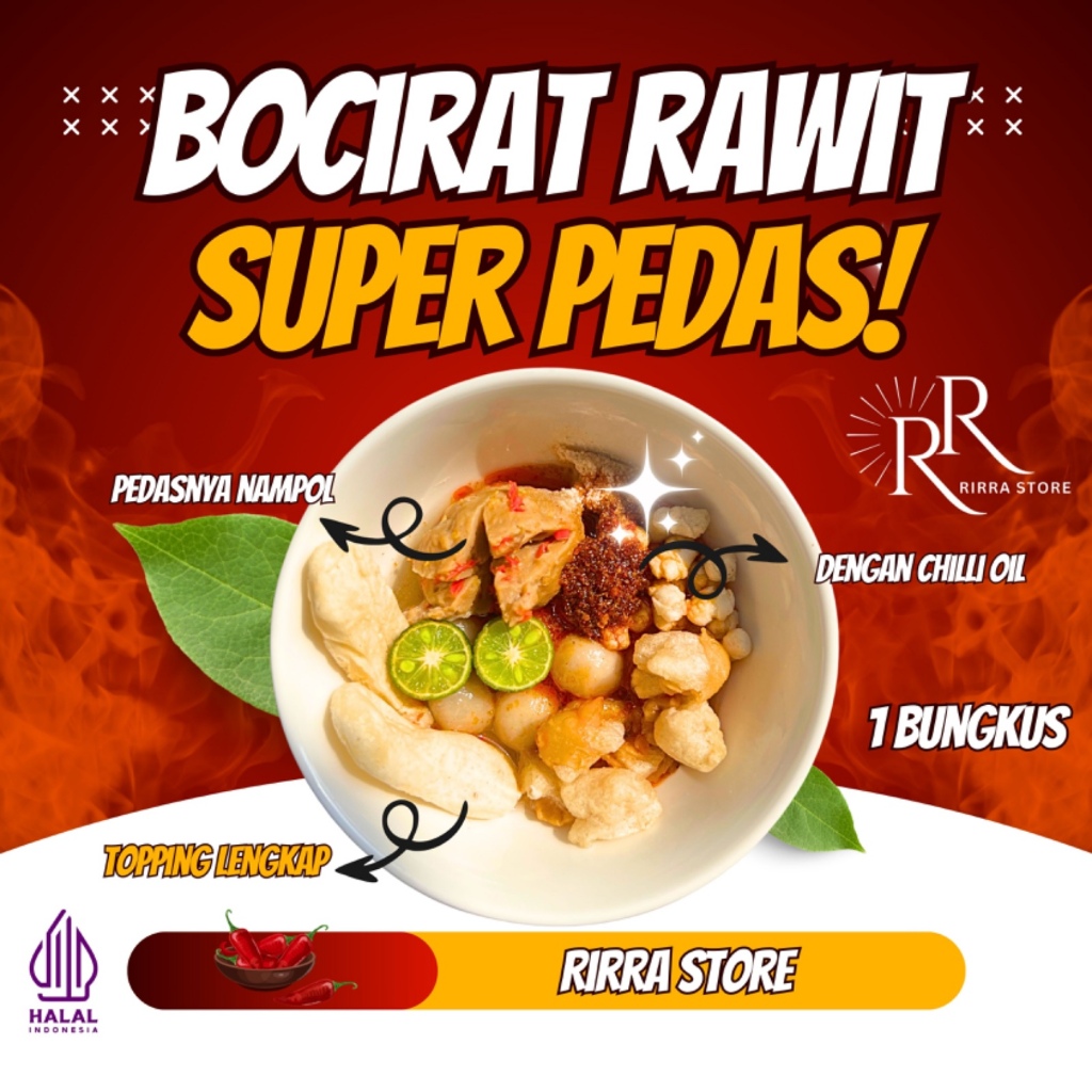 

1 BUNGKUS BOCIRAT RAWIT PEDAS FOOD KALDU INSTAN Kuah Ayam Chili Makanan Seblak