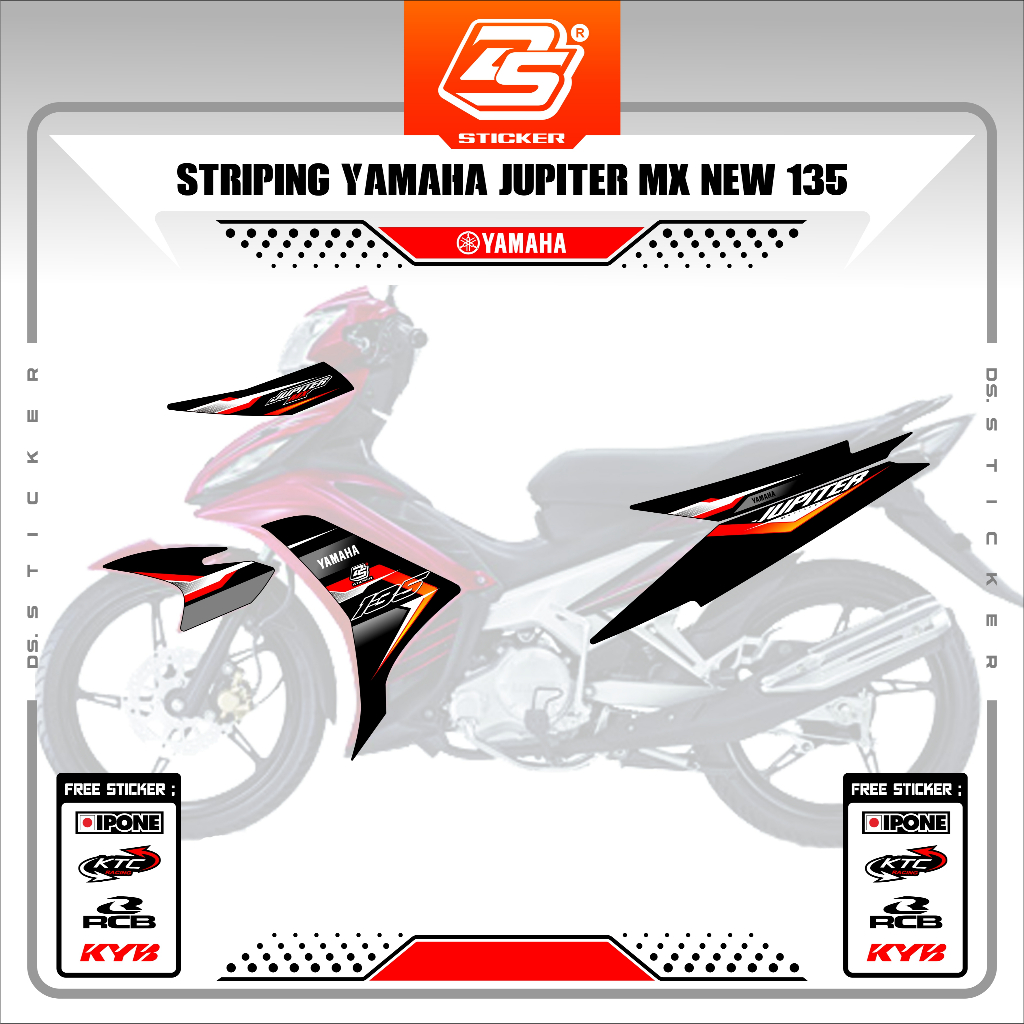 Stiker Striping Jupiter mx new 135 5 Speed Sticker Decal Variasi Simpel Mx New Njmx DS020225