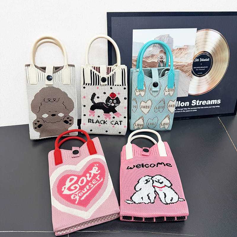 Tas Rajut Knitted Mini Bag Korea / Tas Rajut Selempang Mini/ Tas Fashion Korea Wanita Kekinian