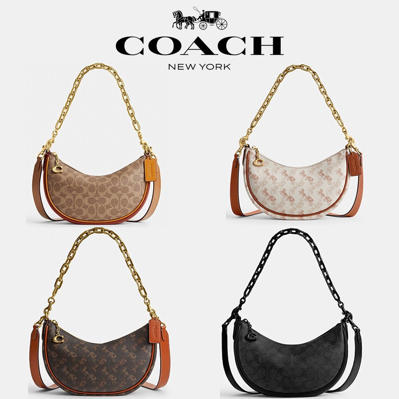 Coach Mira Shoulder Bag In Signature Canvas Horse And Carriage Print Crescent Shoulder Bag Coach Tas