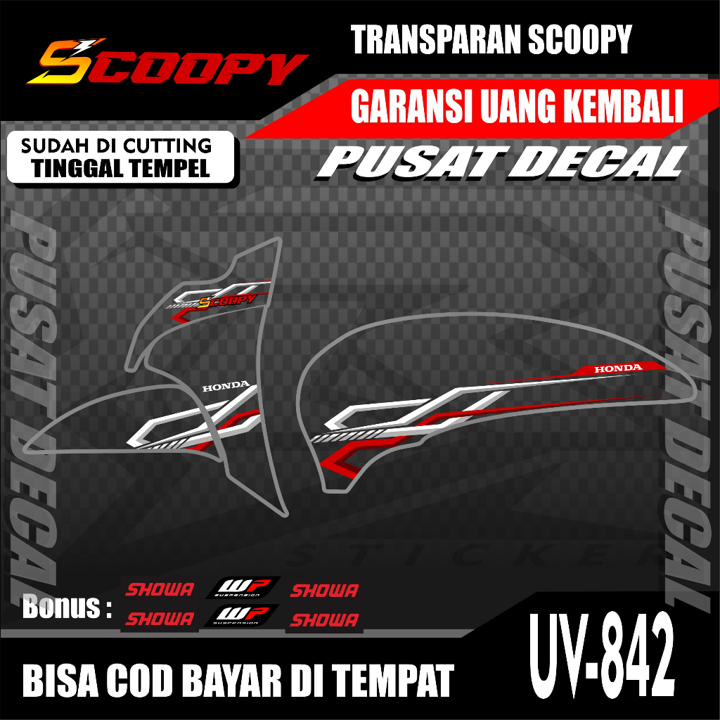 STRIPING TRANSPARAN SCOOPY PRESTIGE 2020-2022 MOTIF SIMPLE STRIPING SCOOPY NEW TRANSPARAN