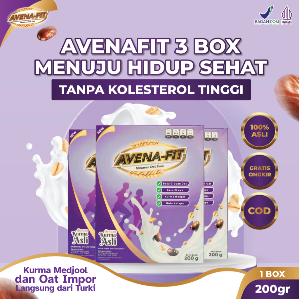 

Paket 3 Box Avena Fit - Susu Avena Fit Sereal Sehat Penurun Kolesterol Jahat Tinggi Serat dan Nutrisi untuk Menjaga Kesehatan Jantung Secara Alami
