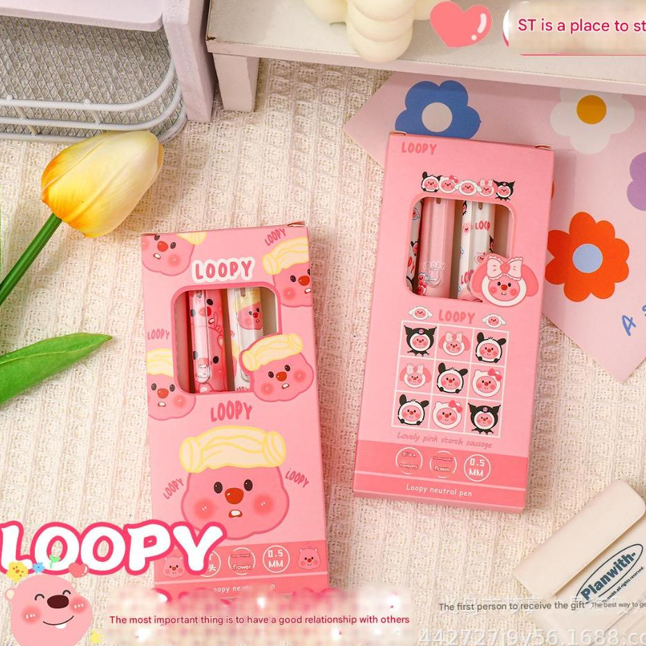 

LOOPY PULPEN ISI 4 PUMP / PULPEN LOOPY LUCU / PULPEN LOOPY PINK ISI 4