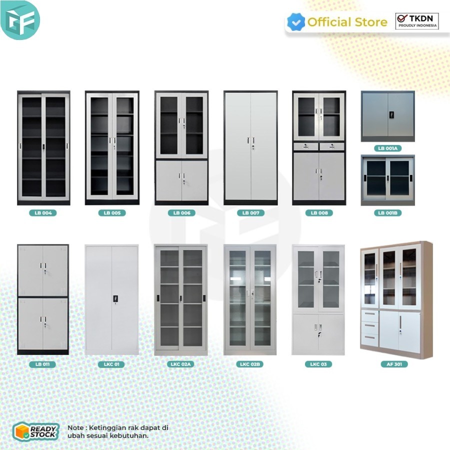 Lemari Arsip Besi kantor 2 Pintu Lemari Arsip Pintu Kaca Filling Cabinet Sliding Swing Metal