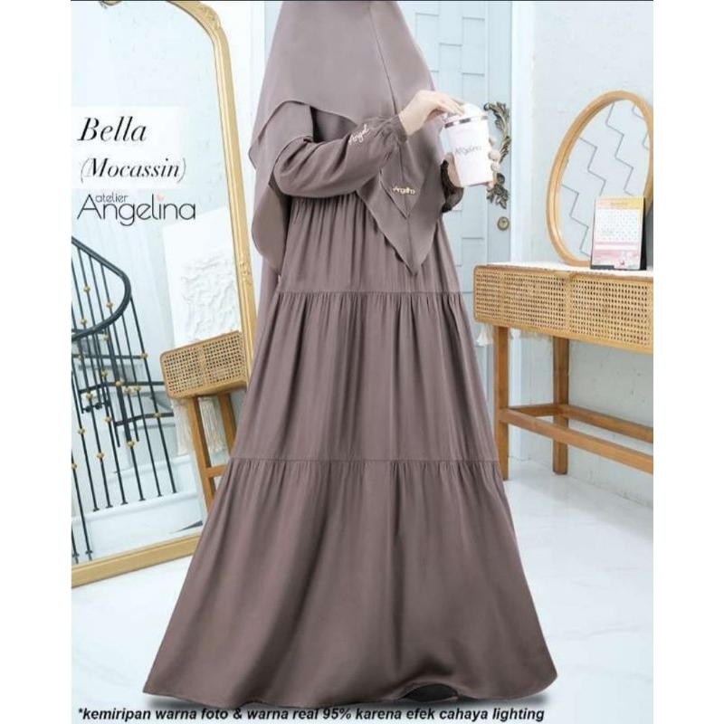 READY STOCK BELLA DRESS  EMBROIDERY BY ATELIER ANGELINA| BAHAN PARIS VISCOSE