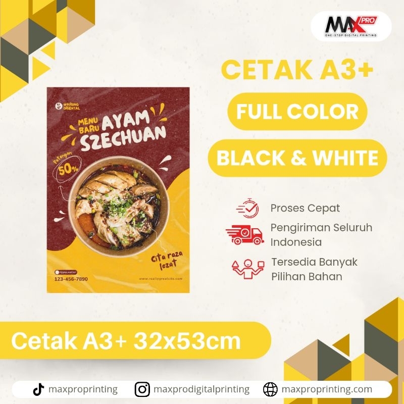 

Cetak A3+ area Cetak 32x53cm