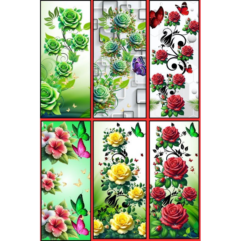 stiker kaca/stiker lemari kaca/stiker jendela/stiker motif bunga