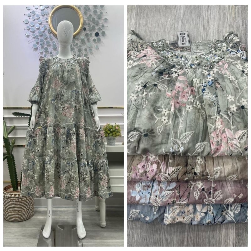 Midi dress salvina.motif Payet Ter baru