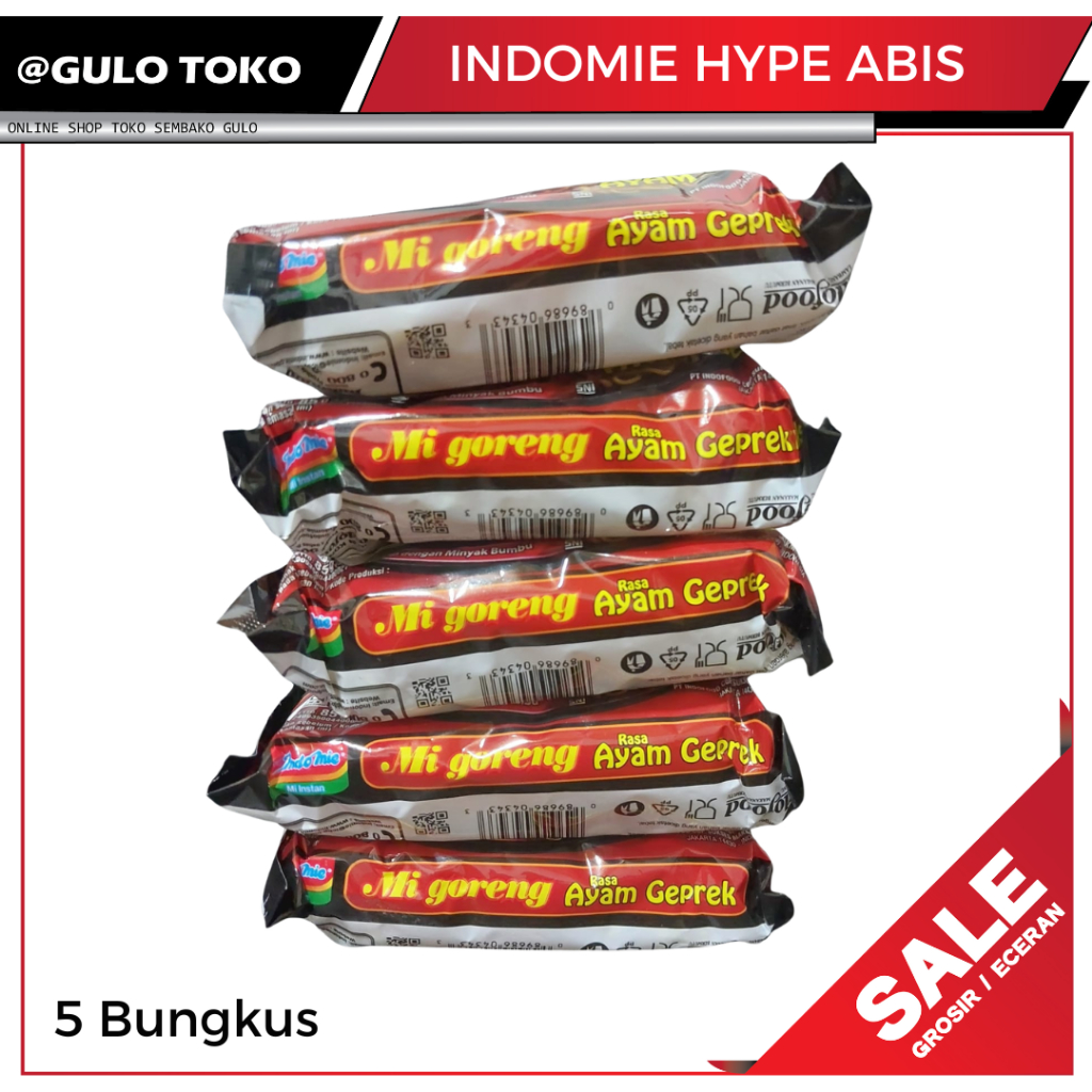 

Mie Indomie MIE Ayam Geprek Hype Abis isi 5 BUNGKUS (GULO TOKO)