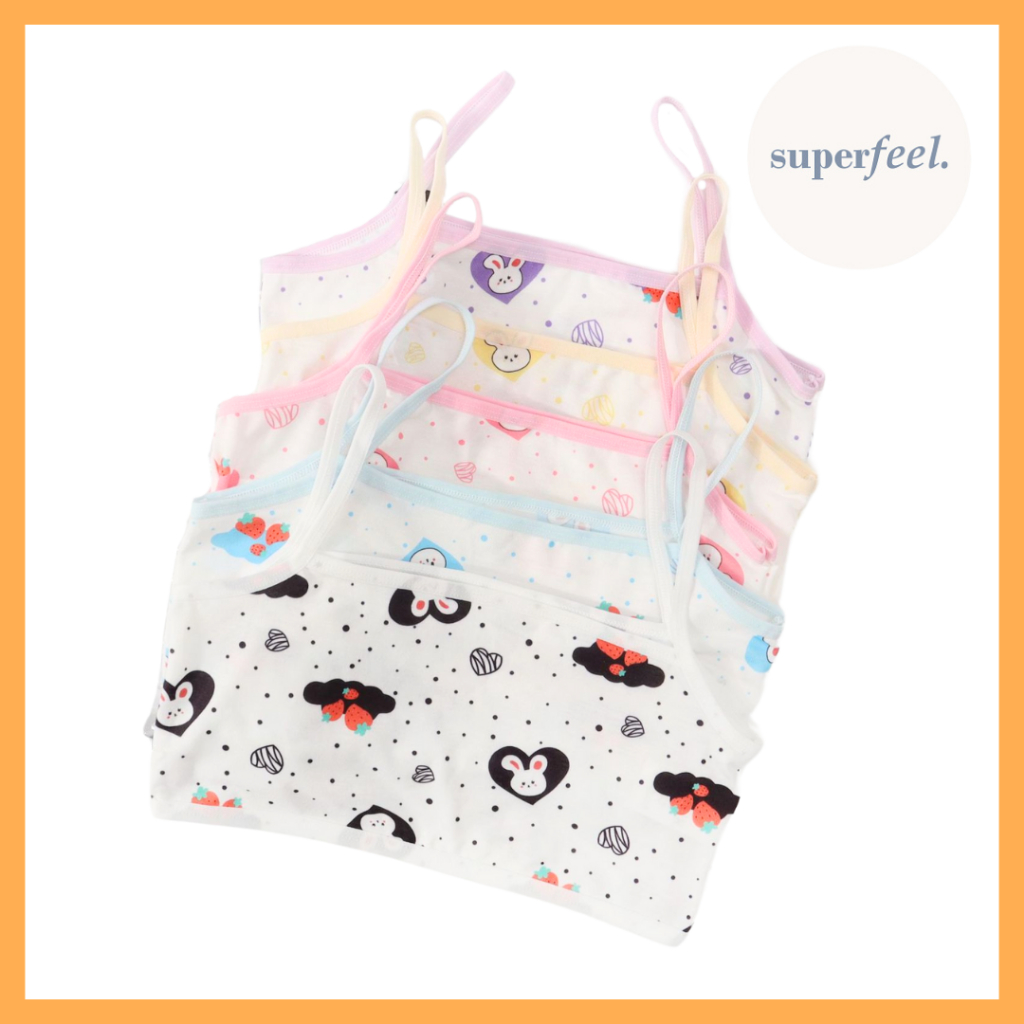 SFL MINI SET BRA ANAK KATUN SATU LAPIS WARNA LUCU DALAMAN PAKAIAN DALAM ADEM MENYERAP KERINGAT MINIS