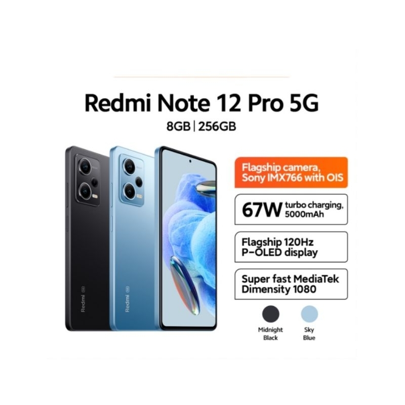HP XIAOMI REDMI NOTE 12 PRO 5G 8/256 GB - XIOMI MI NOTE 12 PRO 5G RESMI
