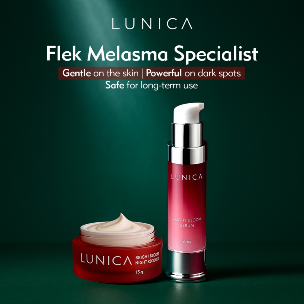 LUNICA Bundle | Bright Bloom Serum & Advanced Nano Cream Krim Flek Hitam, Melasma, Bekas Jerawat Ski