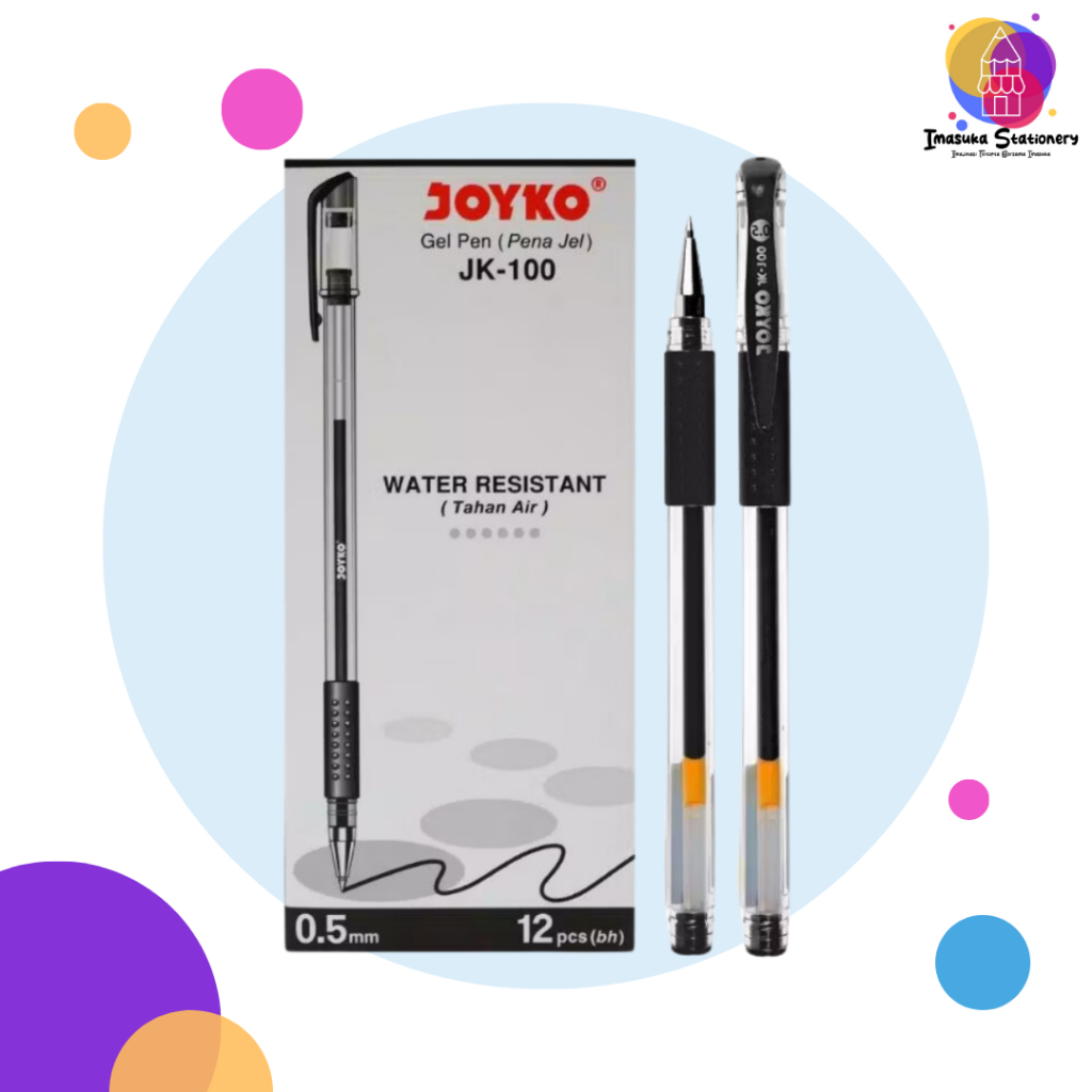 

Joyko Bolpoin JK-100 / JK-100 NT Pulpen Gel Joyko Hitam 1 Pack (12 pcs)