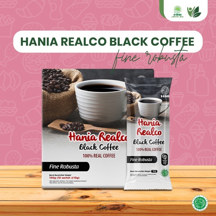 

HNI HPAI Kopi Hania Realco Black Coffee Fine Robusta 10 Sachet @10g