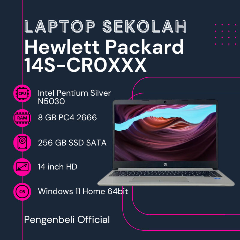 TERMURAH LAPTOP 4 JUTAAN - N5030 - RAM 8GB - SSD 256GB - 14" HD - WINDOWS 11 HOME - GARANSI 1 TAHUN 