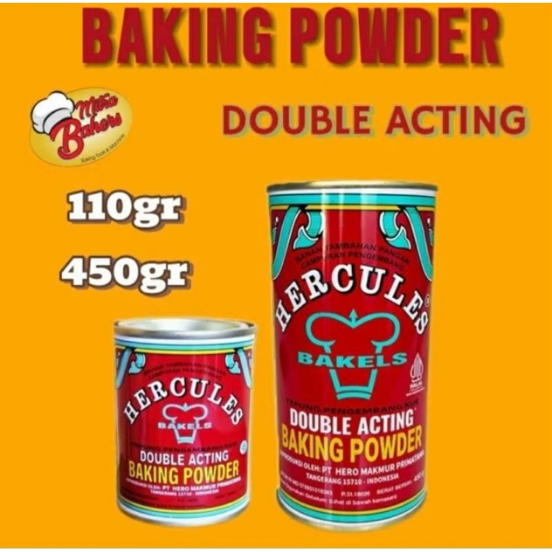

BAKING POWDER DOUBLE ACTING 450 GR DAN 110 GR (HERCULES DAN KISS)