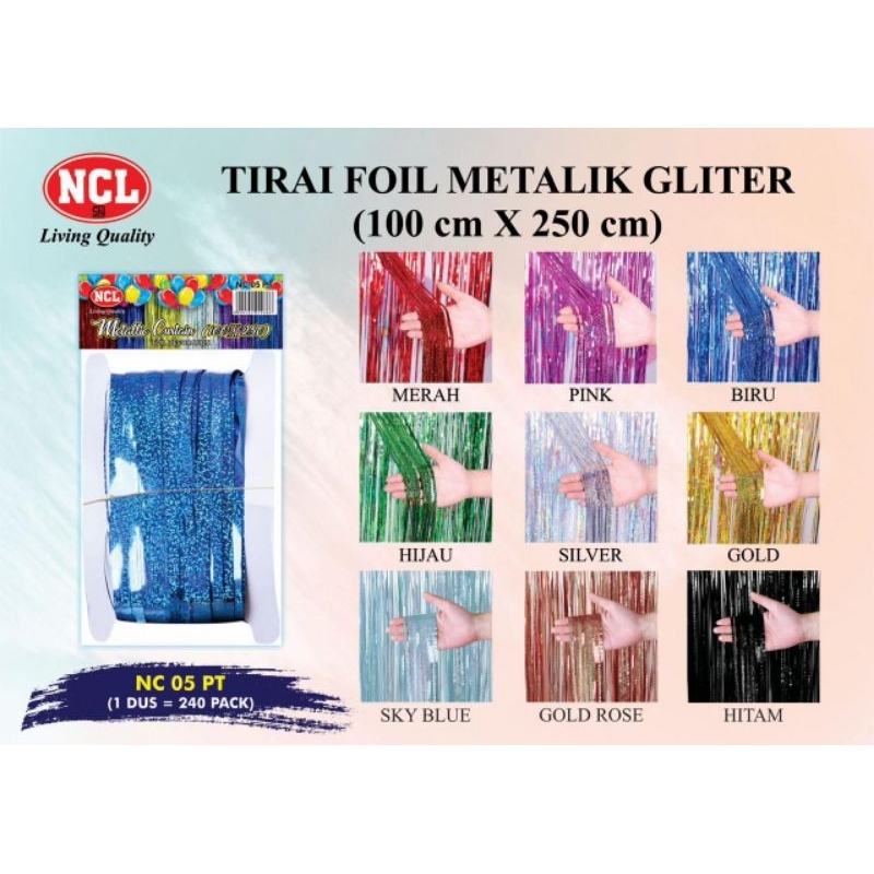 TIRAI ULTAH / TIRAI FOIL / TIRAI FOIL METALIK / TIRAI METALIK GLITER