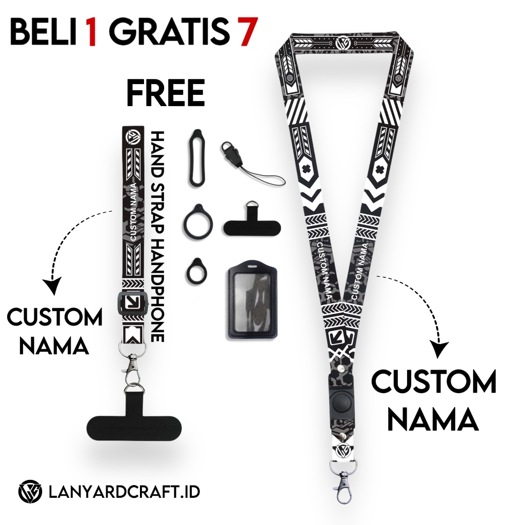 

Lanyard Custom Nama Cyberpunk Series Free Strap Handphone Adjustable Gantungan Tali Lanyard