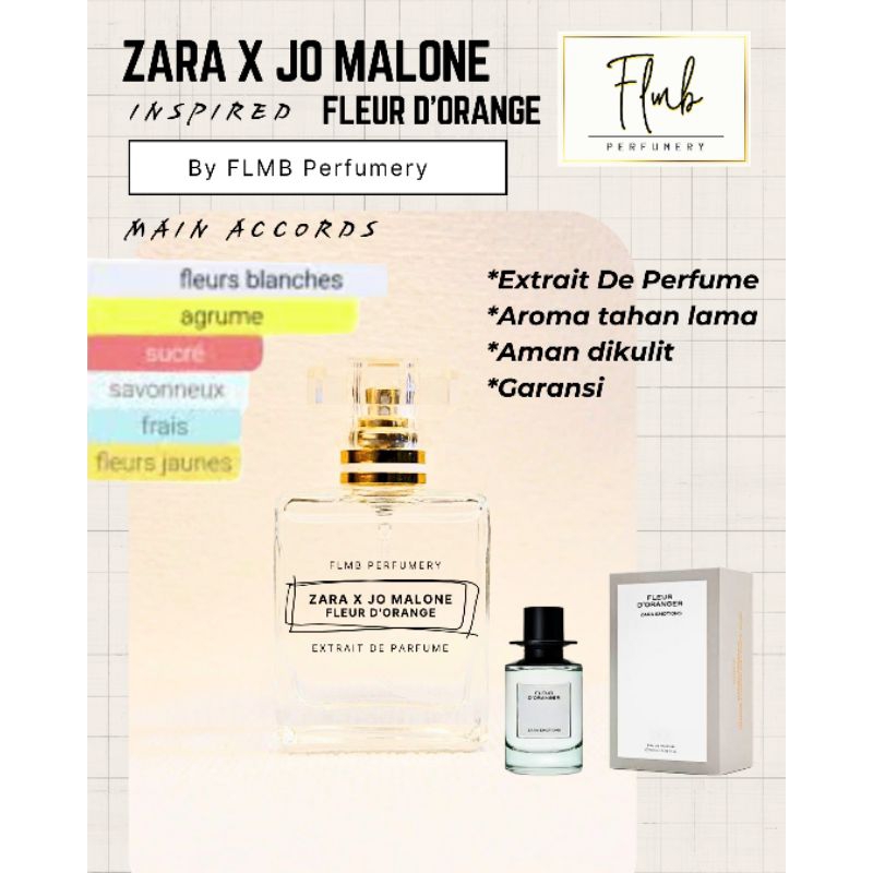 Zara x Jo Malone Fleur D'Orange inspired by FLMB Perfumery 30ml Extrait De Perfume