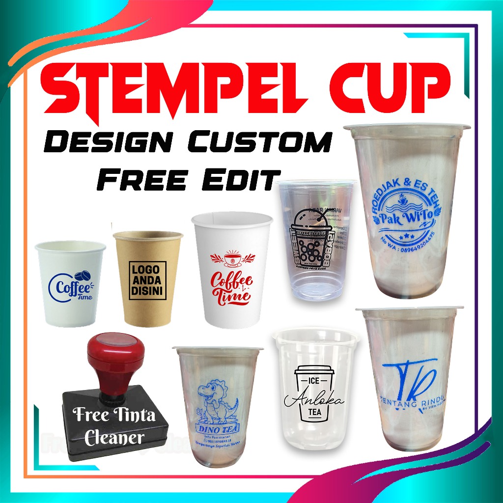 

Stempel Gelas Cup / Plastik / Sterofom / Kayu