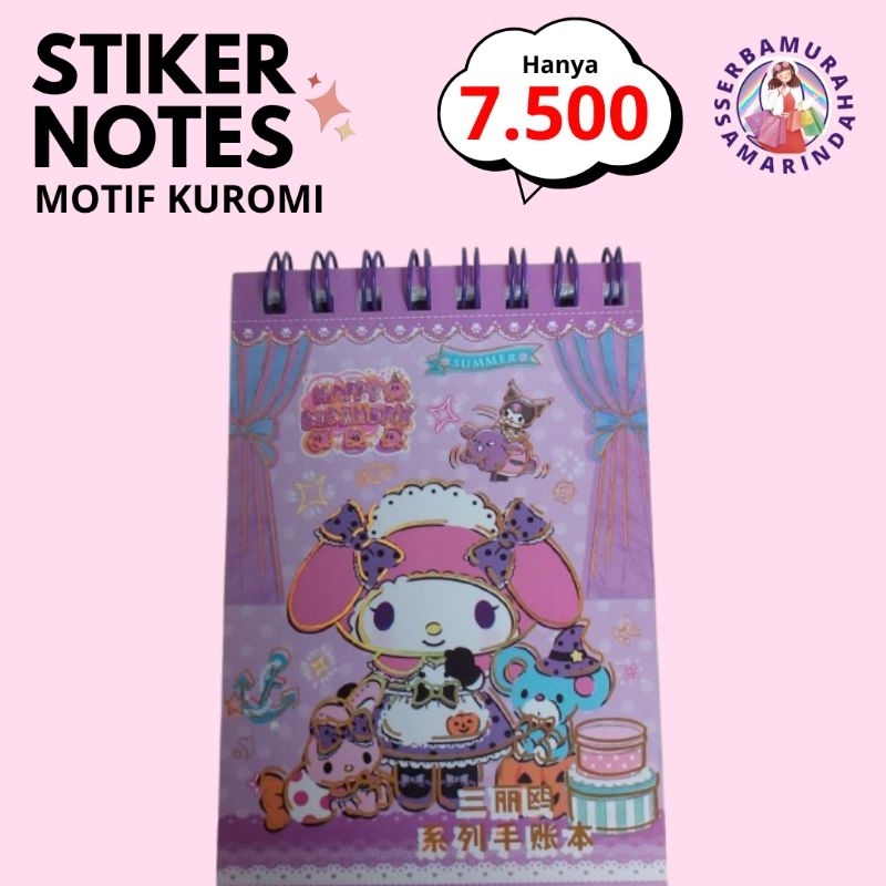 

STIKER BUKU NOTES SANRIO KUROMI CINAMOROLL MELODY STICKER LUCU 2D STICKER BOOK KOREA LUCU MEMO NOTEBOOK