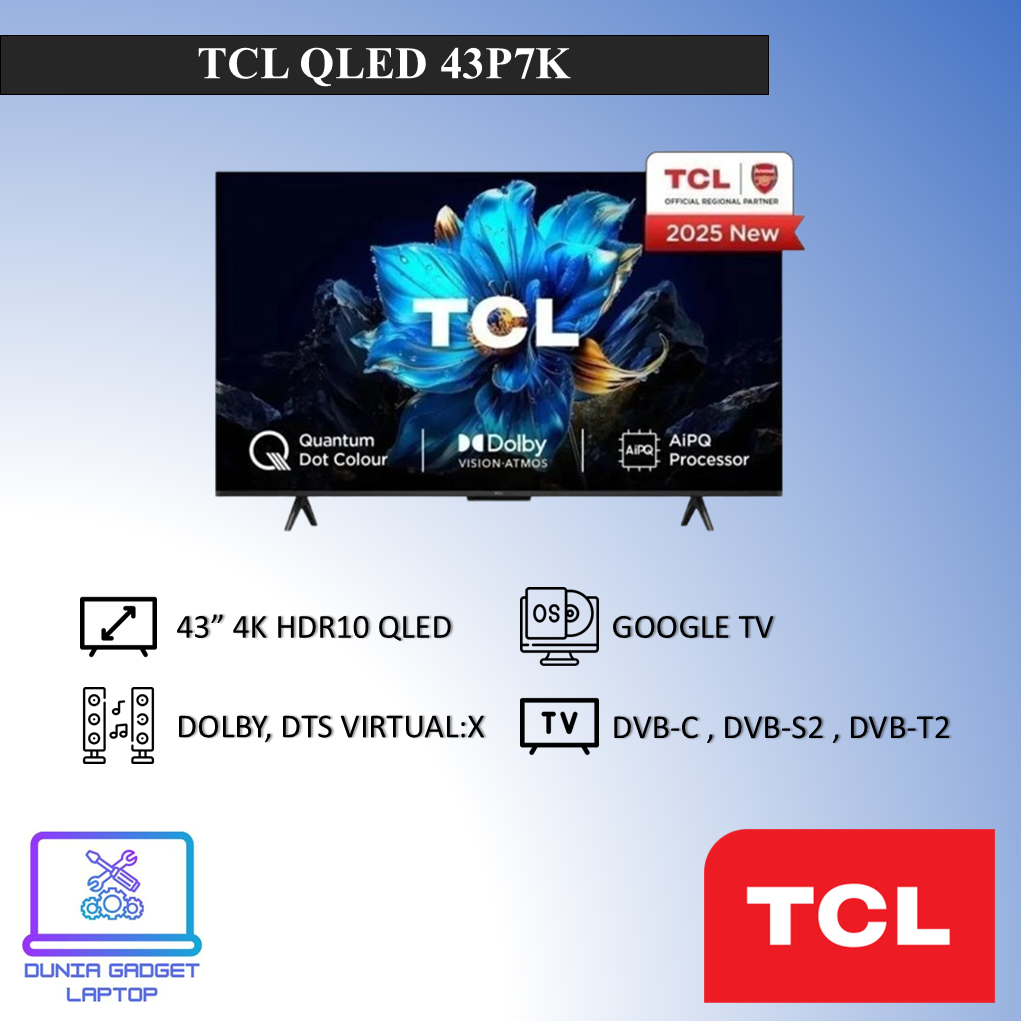 TCL 43 Inch QLED Direct LED Smart Google TV 4K UHD 43P7K