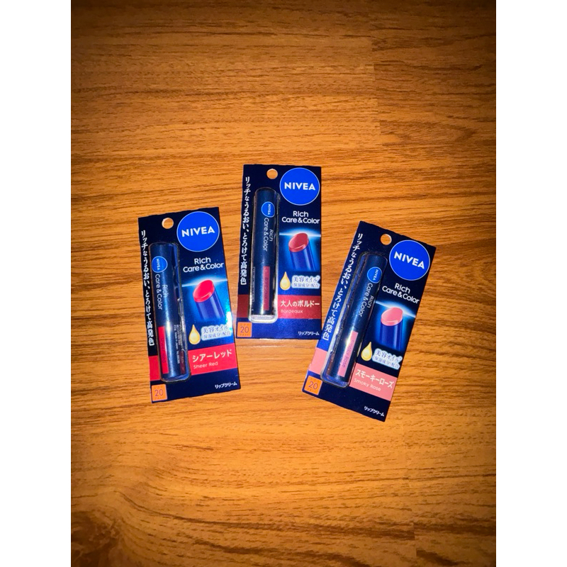 nivea rich care and color lip balm spf 20