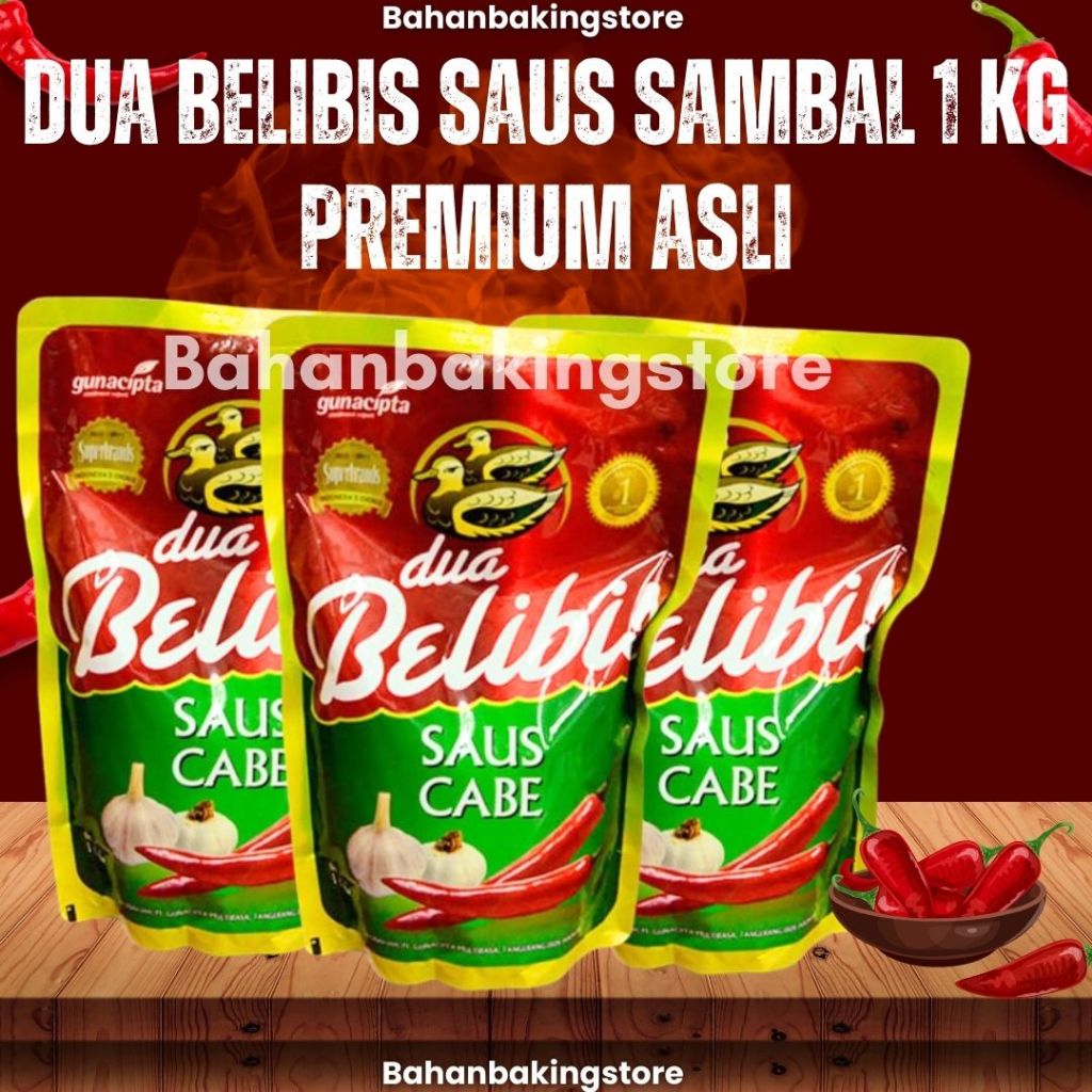 

DUA BELIBIS SAUS SAMBAL 1 KG PREMIUM ASLI | SAOS CABE 1KG CABAI ASLI | CHILI SAUCE EXTRA HOT