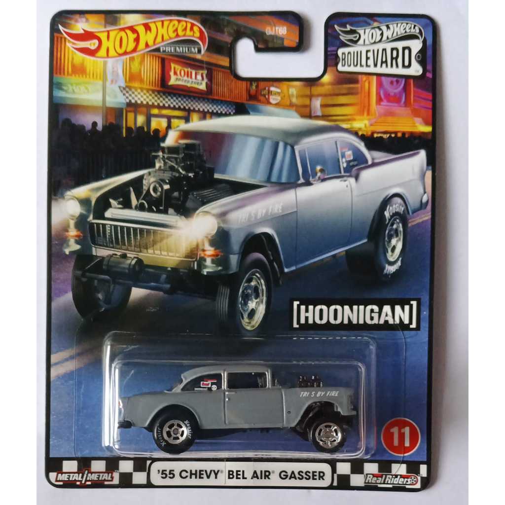 Hot Wheels - 55 Chevy Bel Air Gasser Grey Hoonigan Boulevard Hotwheels Premium