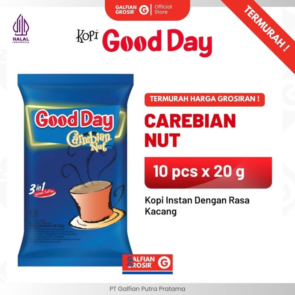 

( TERMURAH ) KOPI GOOD DAY CAREBIAN NUT 10 PCS X 20 GRAM