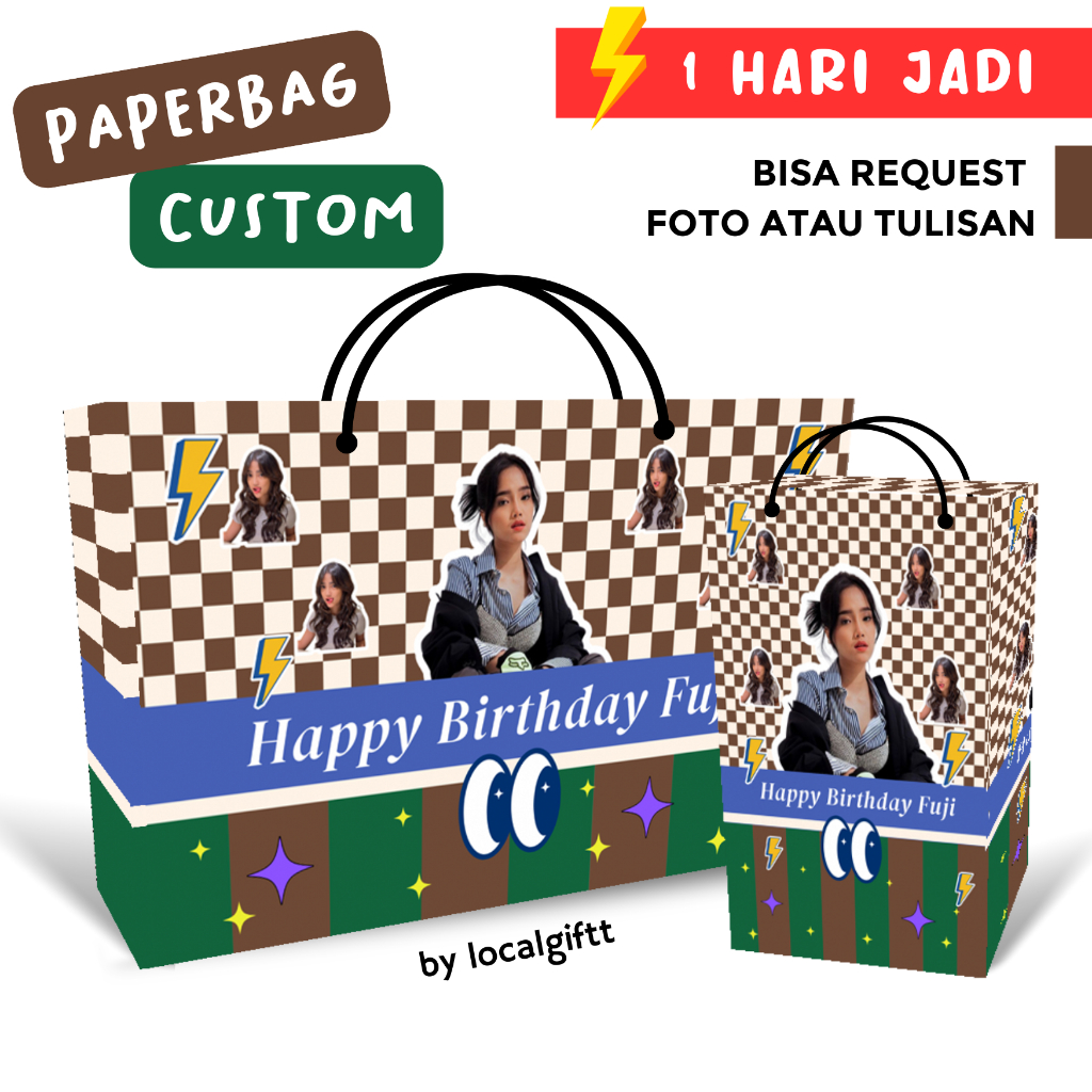 

PAPERBAG CUSTOM | Bisa request foto dan tulisan | Paperbag custom | Paperbag lucu | Paperbag Foto | Tas Custom