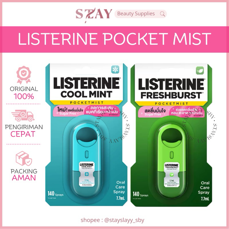 READY STOCK Listerine Coolmint Pocket Mist 7.7ml / Listerine Mouth Spray