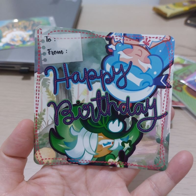 Sticker Cream soda cookie clover cookie stiker lucu kartu ucapan ulang tahun kartu ucapan kosong coo
