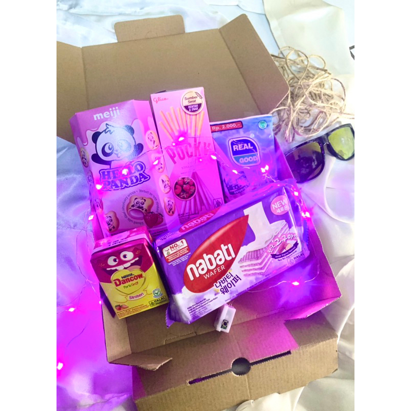GIFTBOX PINK [KIRIM HARI INI ] BISA COD /FREE LAMPU LED| BUAT KADO ULANG TAHUN BUAT PACAR/WISUDA/GEB