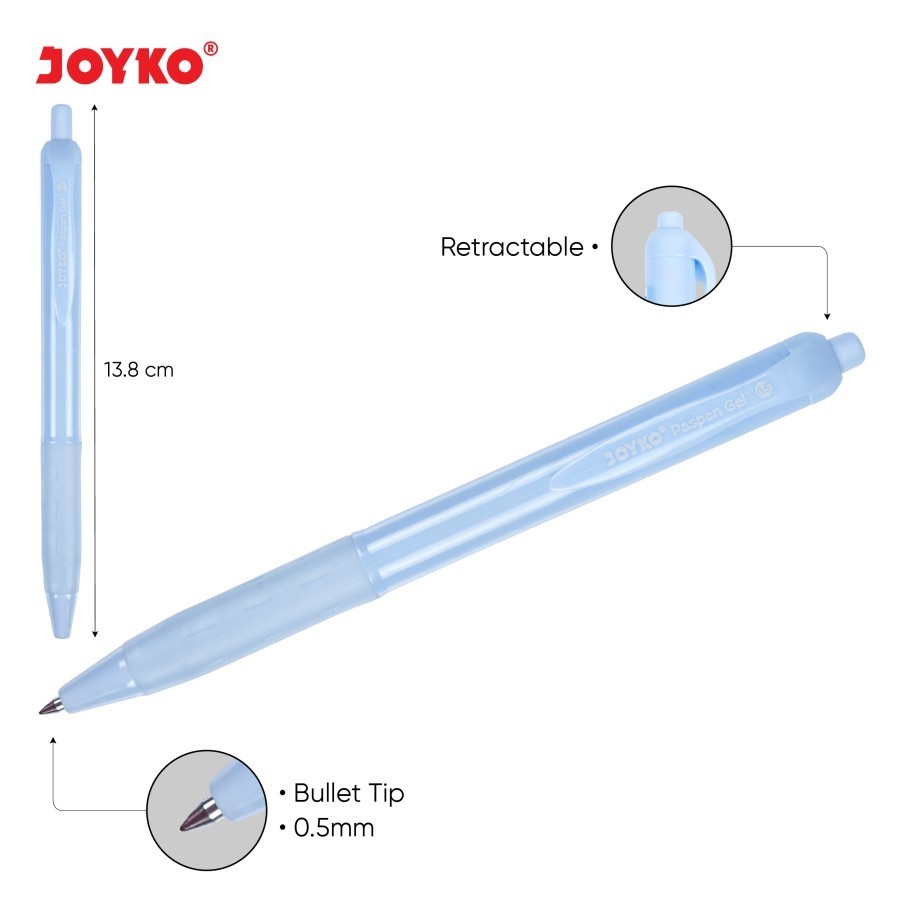 

JOYKO Pulpen/ Gel Pen GP-337 Paspen Gel Hitam [ 12PCS ]