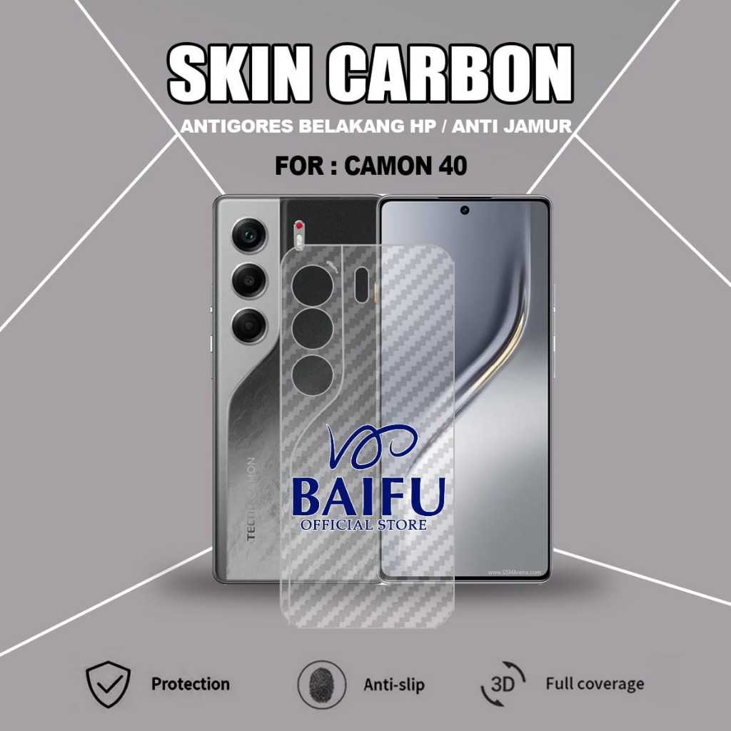 Tecno Camon 40 Tecno Camon 40 Pro Skin Carbon Garskin Anti Gores Belakang Tecno Camon 40 Tecno Camon