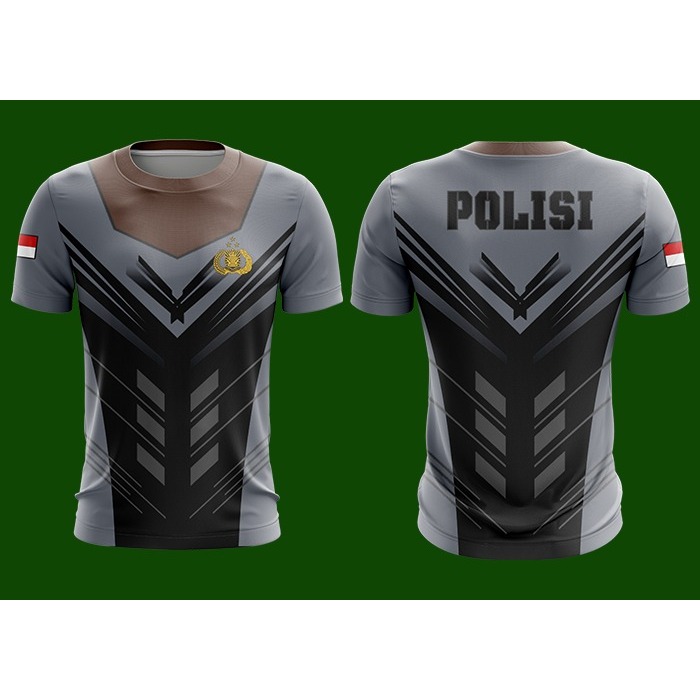 KAOS JERSEY ABU POLISI LEHER COKLAT DINAS