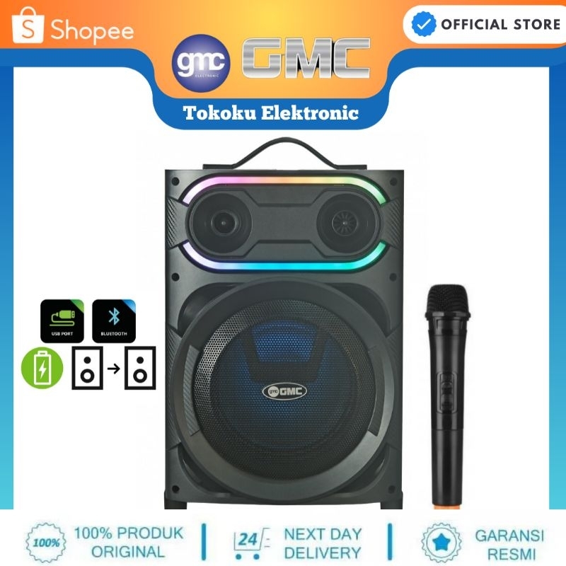 Speaker Portable GMC 897Z 8" Bluetooth