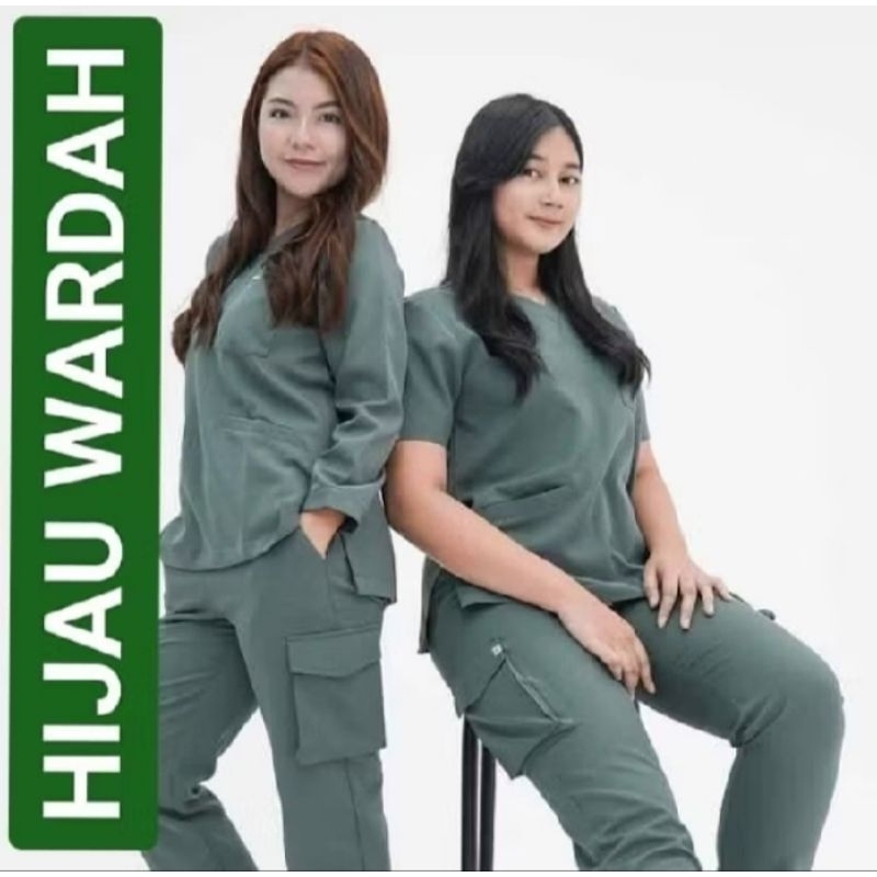 [ BISA PESAN SEMUA WARNA ] Baju Scrub OK OKA oka Lengan Pendek celana Cargo