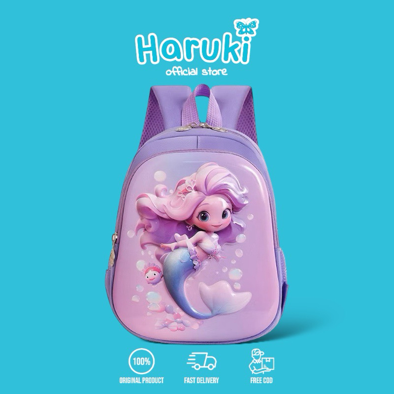 HARUKI Hime Tas Anak Perempuan TK Ransel Mermaid Princess