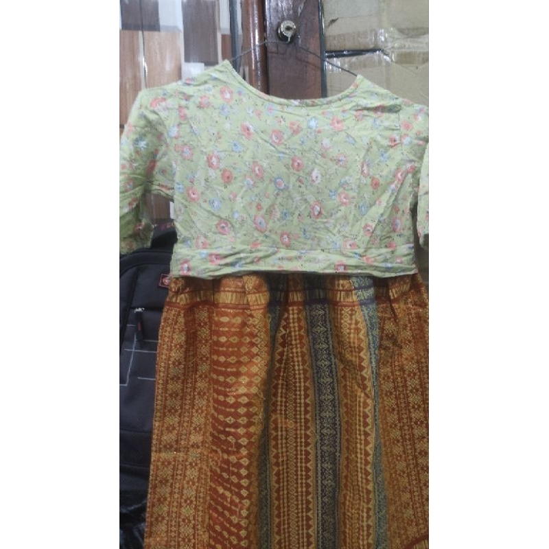 gamis anak bhn kain songket kombinasi katun