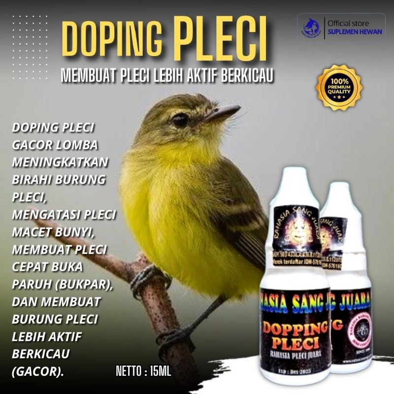 DOPING Penggacor Burung Pleci Cepat Buka Paruh 15ml - Solusi Meningkatkan Birahi Burung Pleci