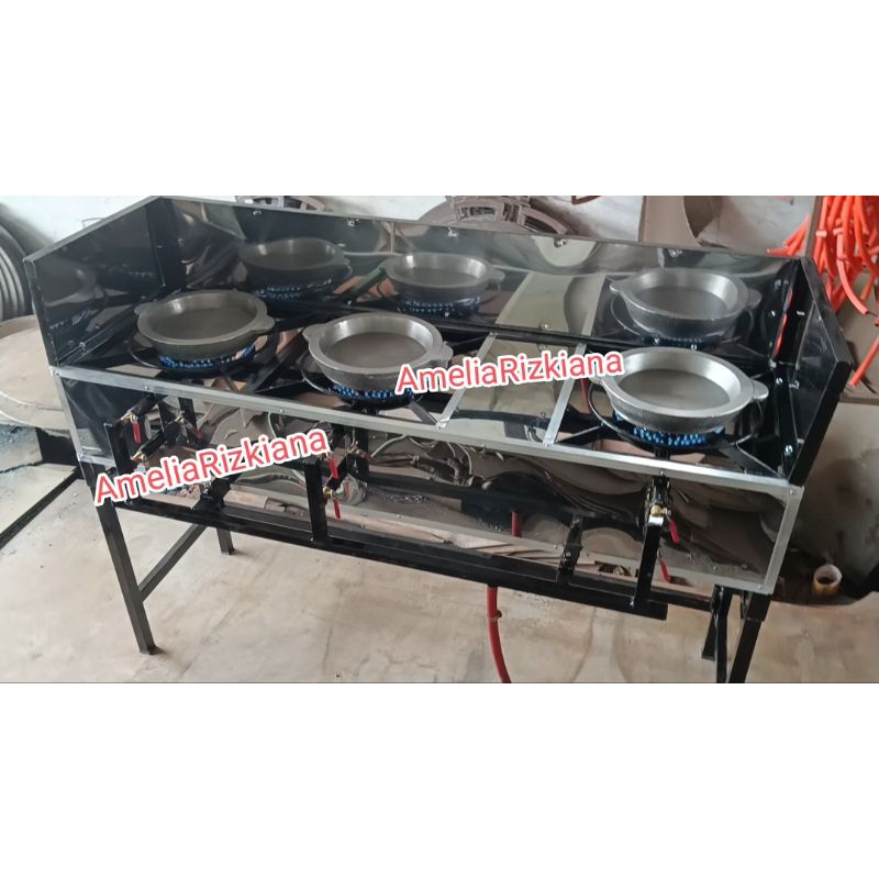 Kompor martabak manis 3 Tungku + Penghalang angin