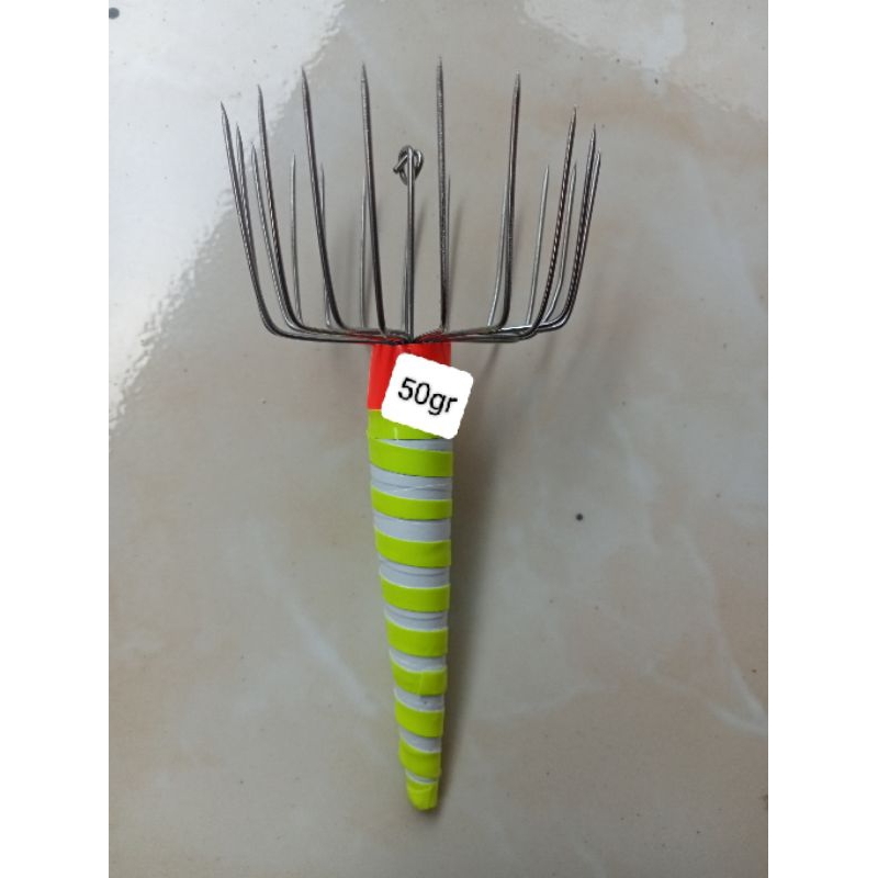 kail pancing cumi berat 50gr kawat 0,9 kaku