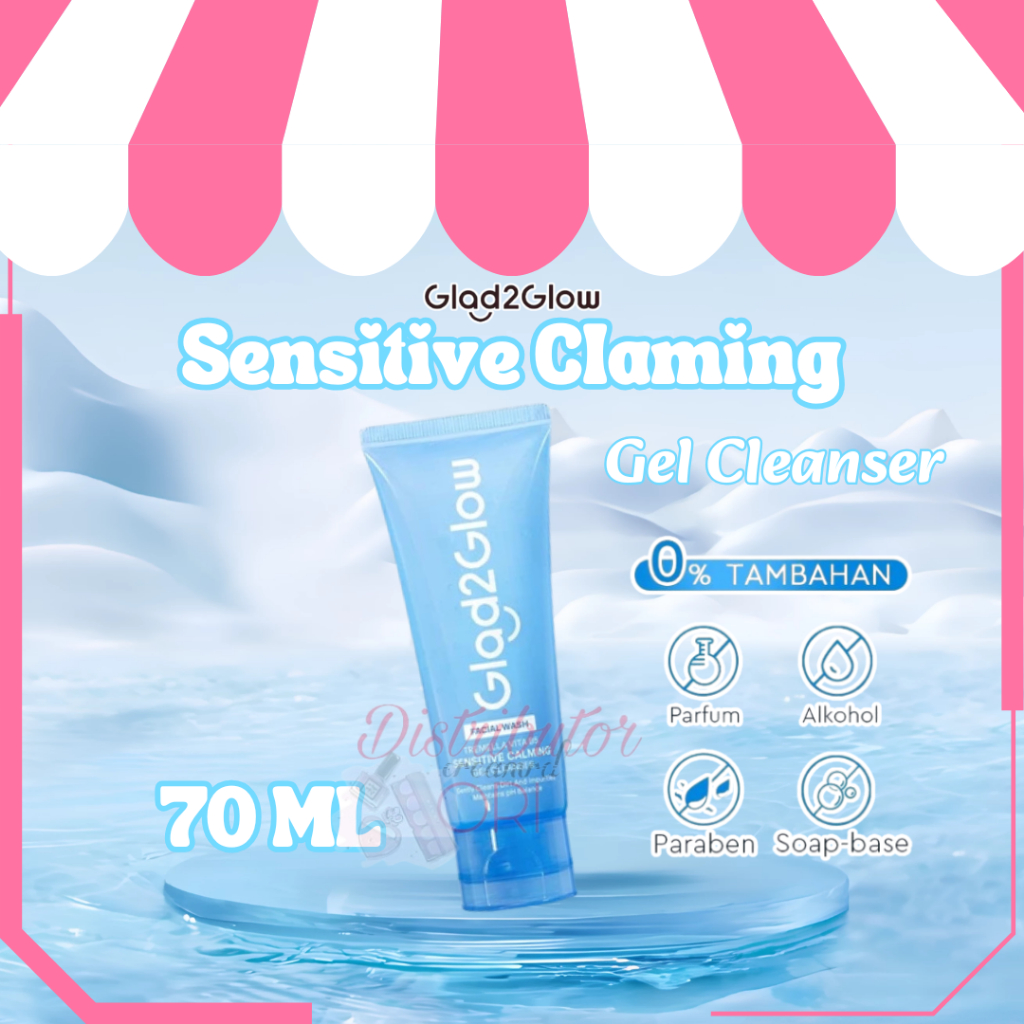 Glad2Glow Tremella Vita B5 Sensitive Calming Gel Cleanser 70ml FW G2G Sabun Cuci Muka Pembersih Waja