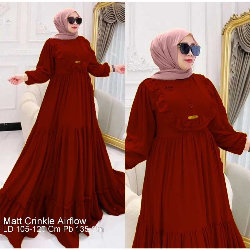 Gamis crinkle airflow//gamis airflow//gamis crinkle//gamis wanita