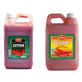 

Del monte Saus Tomat Galon 5,7kg | Saus Sambal Extra Hot Galon 5,5kg