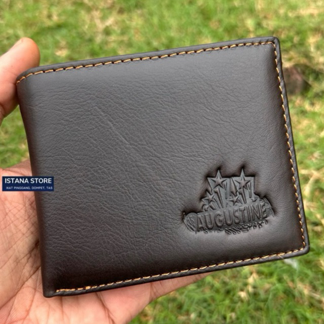 Dompet pria kulit pull asli model 3dimensi ruang augustine