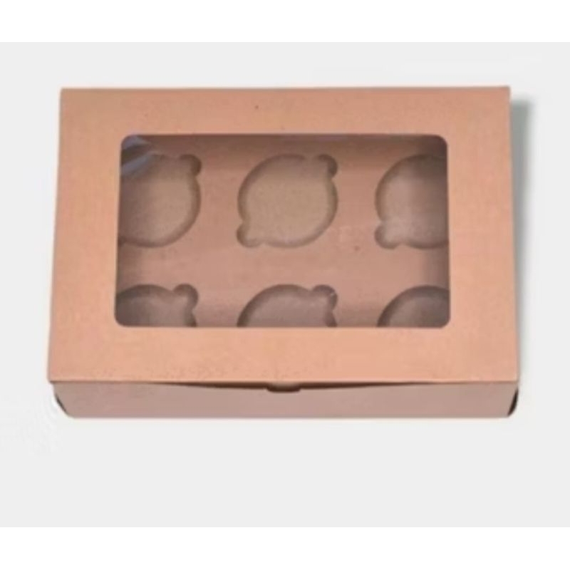 

Kotak/Dus/Box Cupcake 6 Lubang 6 kraf 25x17x9.